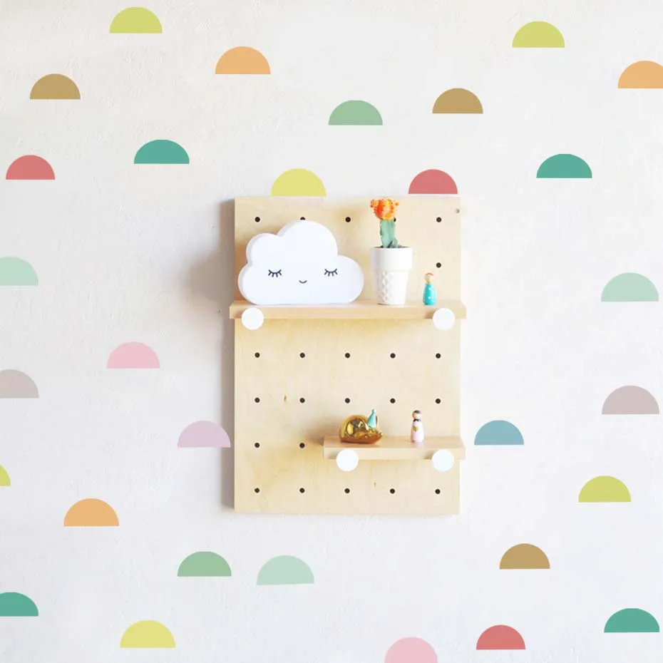 Colored Clouds On Wall Stickers Art DIY Nordic Lovely Pattern Decals Decoration For Home Kids Girls Nursery Room Removable Mural (3)