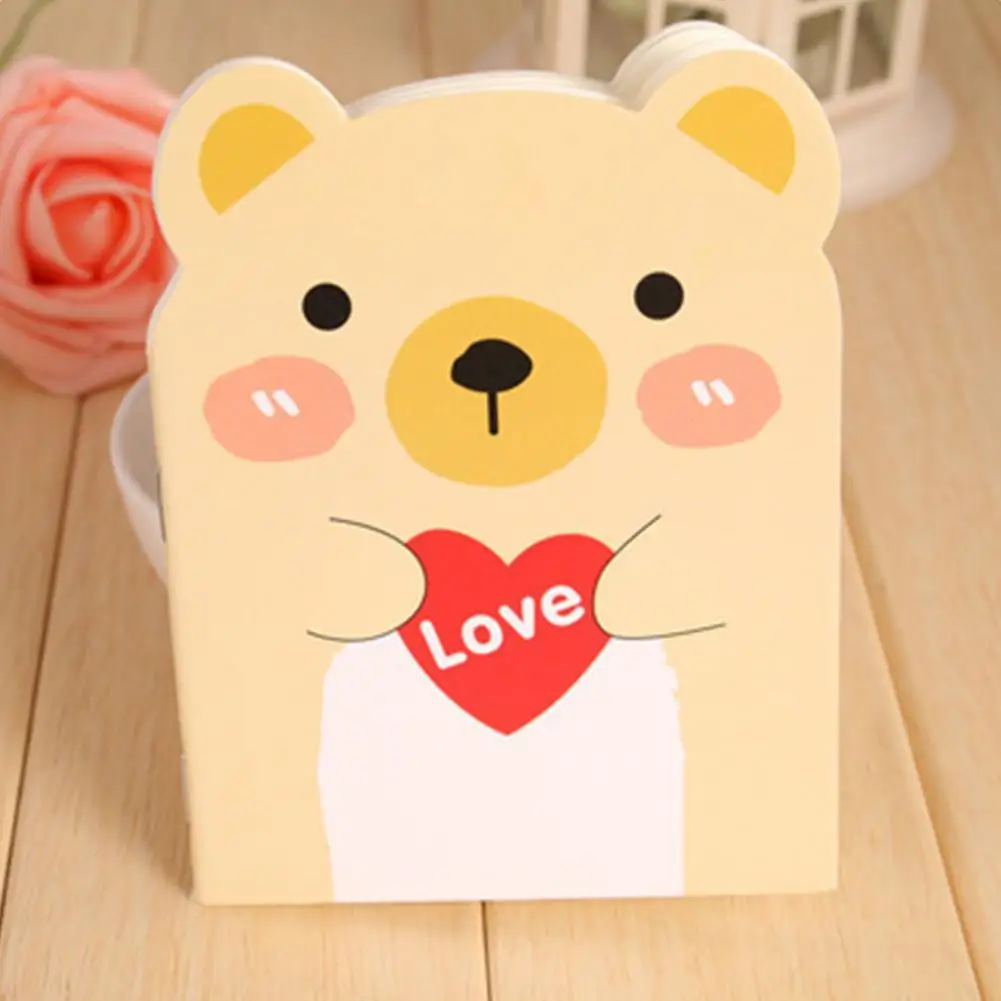 5 Pcs Portable Notebook Stationery Notepad Creative Cute Cartoon Bears Note Pad Student Vocabulary Words Recite