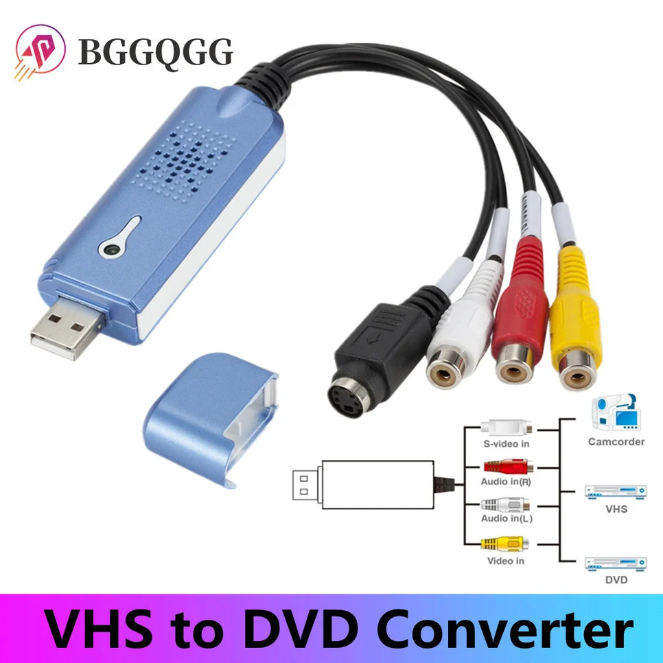 Plug And Play For Easycap USB 2.0 Easy Cap Audio Video Capture Adapter VHS DVD DVR TV Card Converter Grabber | Электроника