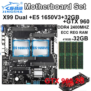 

JINGSHA X99 dual motherboard set with XEON E5 1650V3 and 4*8gb 2400mhz ddr4 ECC REG RAM and GTX 960 2G