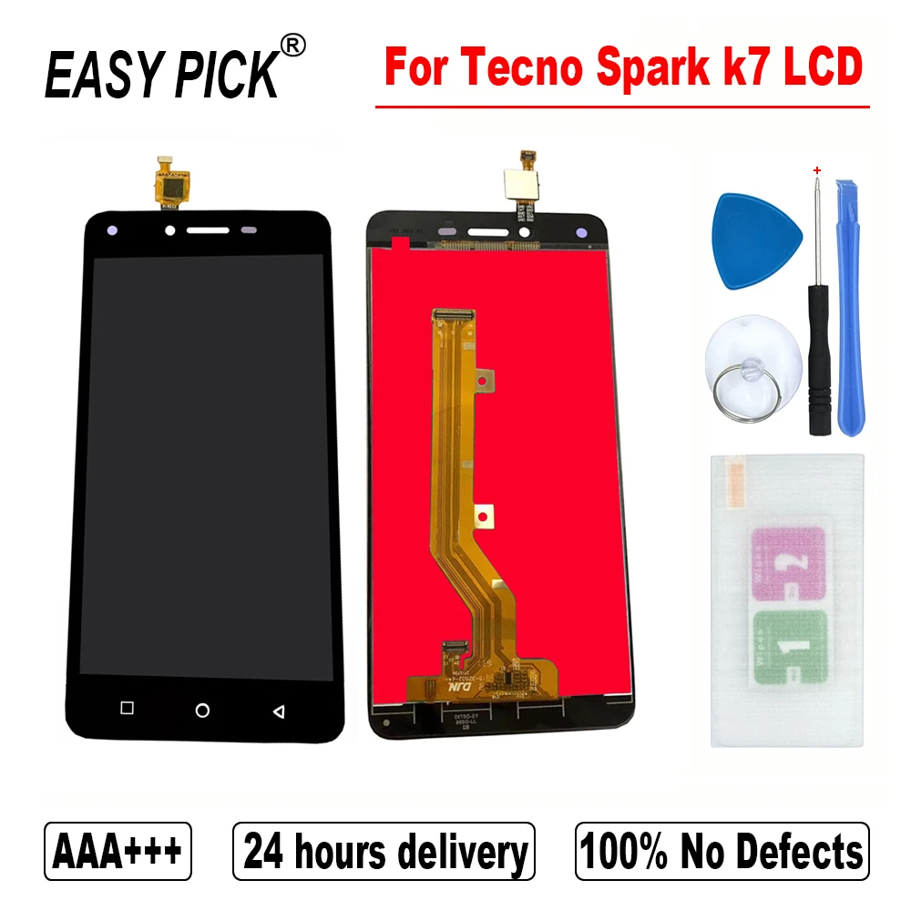 

LCD Display Touch Screen Digitizer Assembly Free Tools For Tecno K7 Spark K7