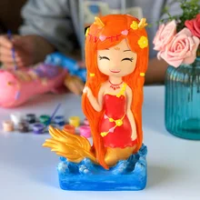 Детская игрушка "сделай сам" Женская картина белый эмбрион кукла гипсовая Кукла Граффити цвет винил цветной рисунок монета банка