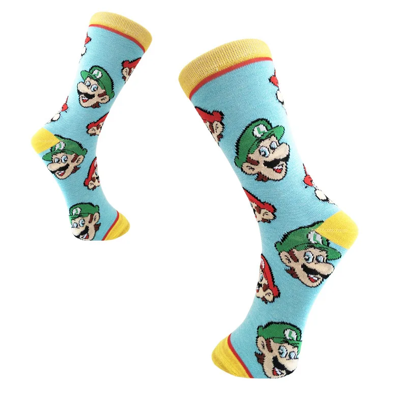 

Game Super Mario Bros Print Socks Luigi Men Cotton Sock Sporting Casual Cute Fun Cartoon Breathable Absorb Sweat Soft Comfort