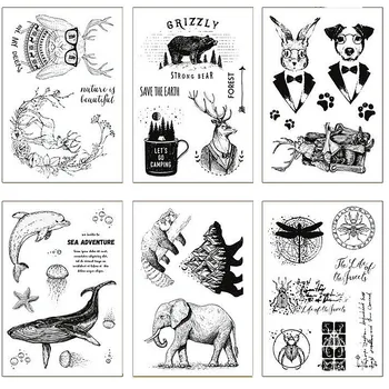 

Hot selling Animal time alphabet transparent clear stamp / silicone seal roller stamp DIY scrapbook album / card production