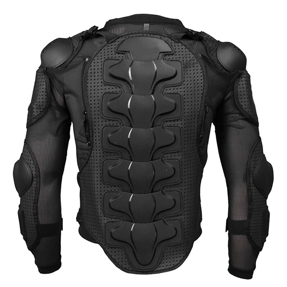 Motorcycle Armour Jacket Body Protection for Spine Chest Forearm Mens Black