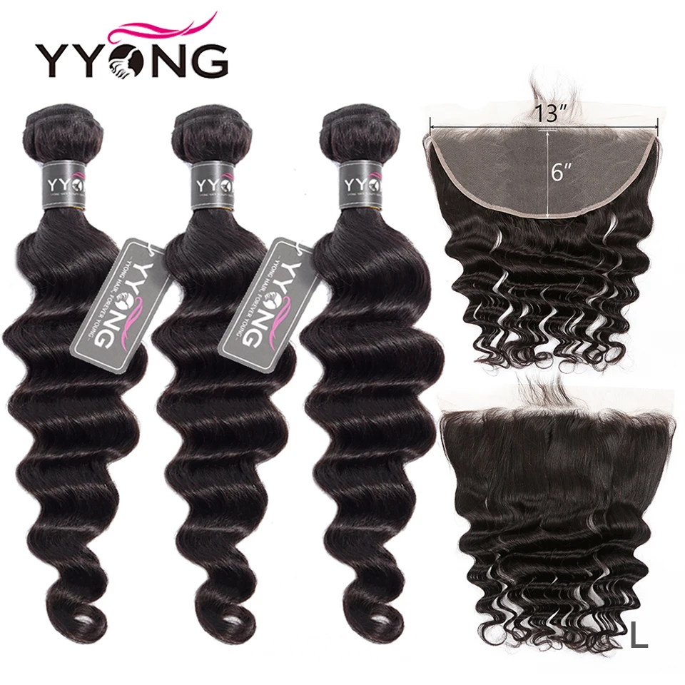 

Newest 13x6 Lace Front Closure With Bundles Remy Brazilian Loose Deep Wave 8-30inch Human Hair Bundles With Lace Front