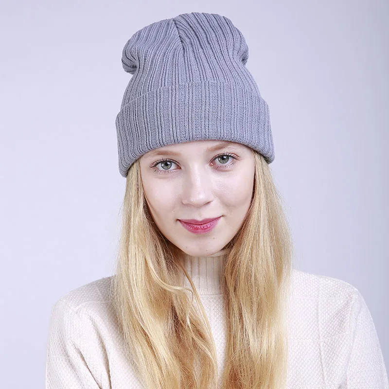 

2019 Winter Hats for Woman Ladies Casual Cap New Beanies Knitted Solid Cute Hat Girls Autumn Female Beanie Caps Warmer Bonnet