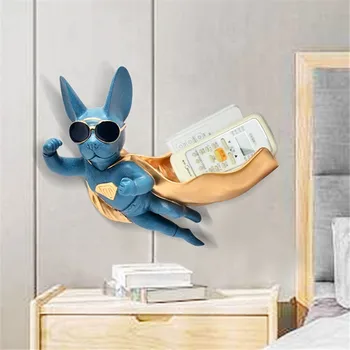 

Nordic Superman Dog Wall Hanging Candy Box Wall Decoration Lucky Dog Creative Key Animal Storage Box Home Decor A1702