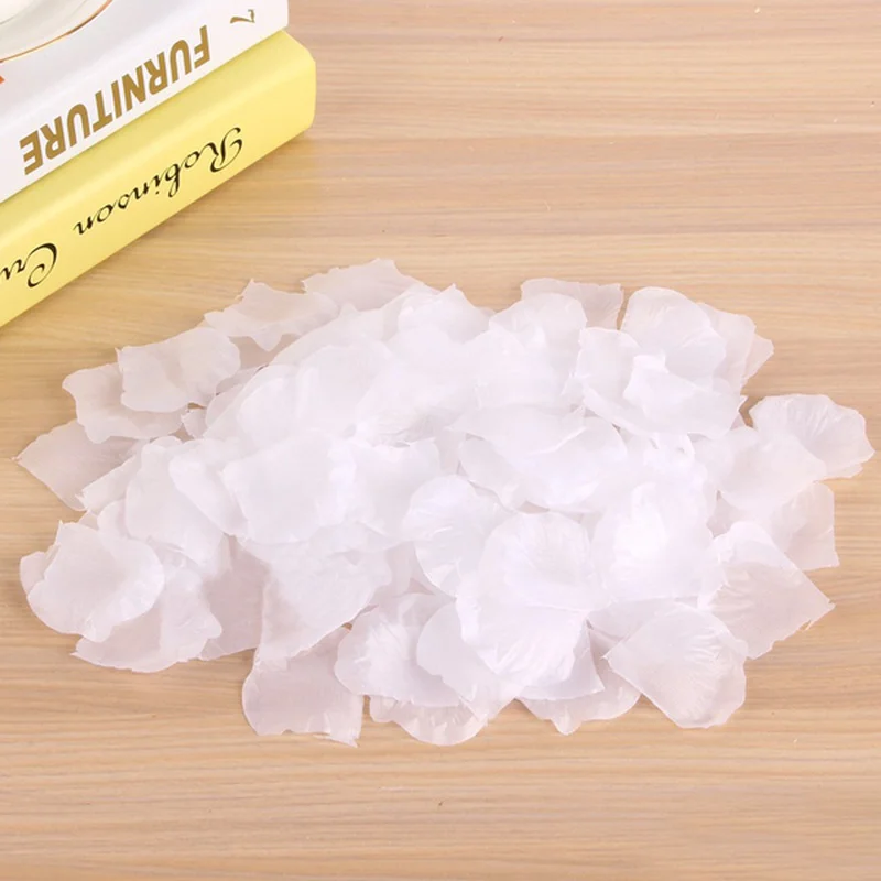 1000pcs Artificial Wedding Rose Petals Decorative Floral Polyester Wedding Roses Home Marriage Arrangement