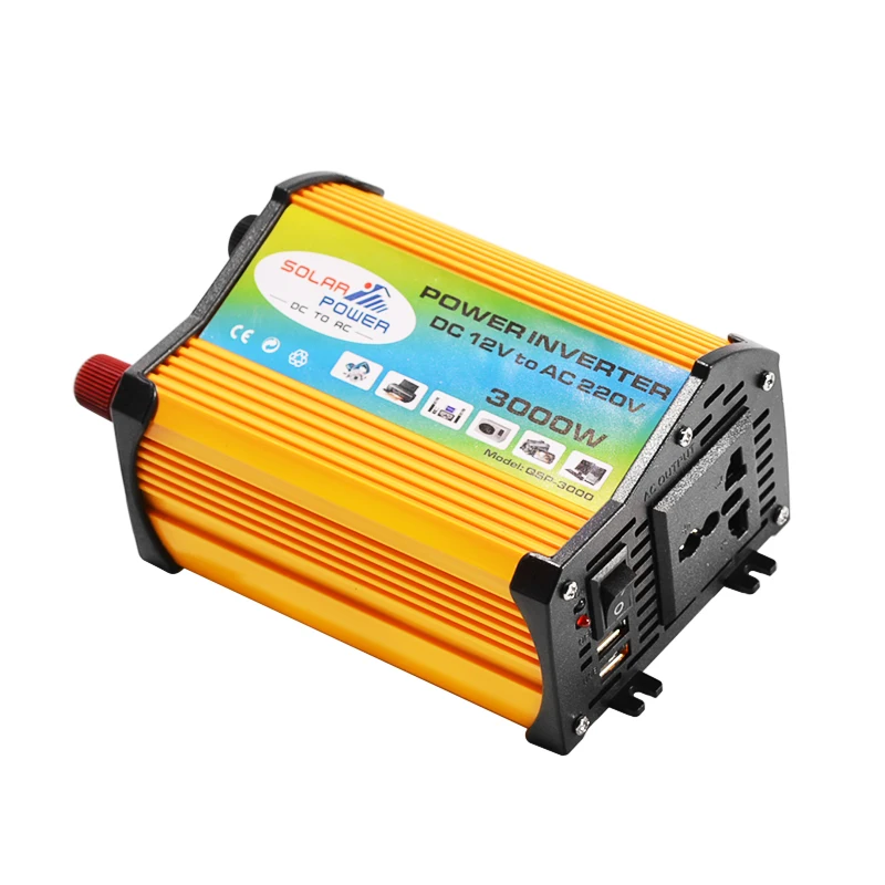 Солнечный инвертор 3000 Вт преобразователь пикового напряжения DC 12V в AC 220V