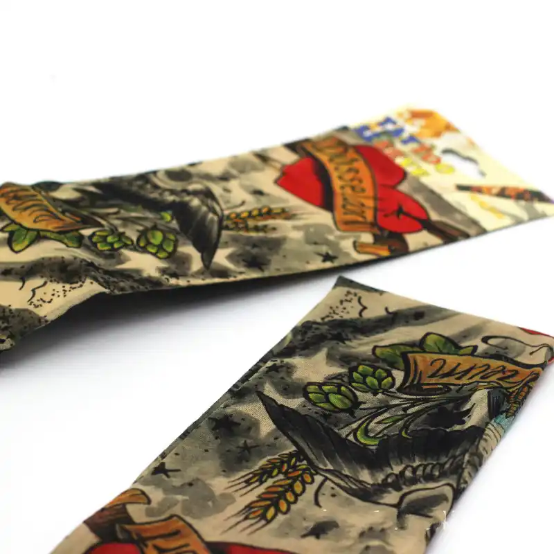 في الهواء الطلق كم الوشم سلس الرجال والنساء زهرة الذراع ركوب واقية من الشمس كم الوشم الذراع مجموعة هدية الهبة Aliexpress