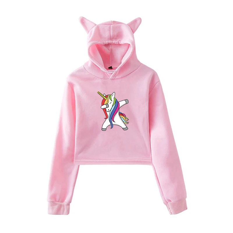 6 Harajuku толстовки DAB Единорог Kawaii Толстовка Розовый пуловер Одежда для девочек уличная женская одежда зимние топы с длинными рукавами - Цвет: 6