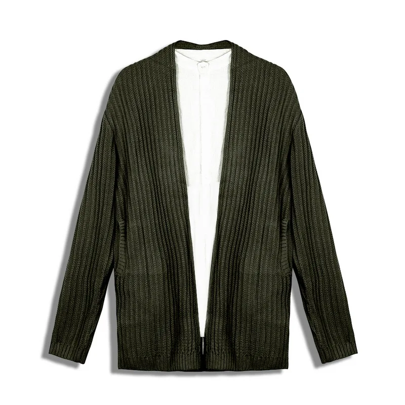 Casual Men Cardigan Streetwear Thin Long Sleeve Knitted Sweaters Autumn Mens Solid Slim Fit Sweater Overcoat Sweater Male