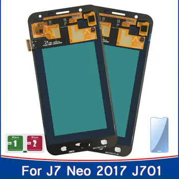 

2PCS Display For Amoled Samsung Galaxy Adjustable Brightness J7 neo J701 J701F J701M J701MT LCD Touch Screen Digitizer Parts