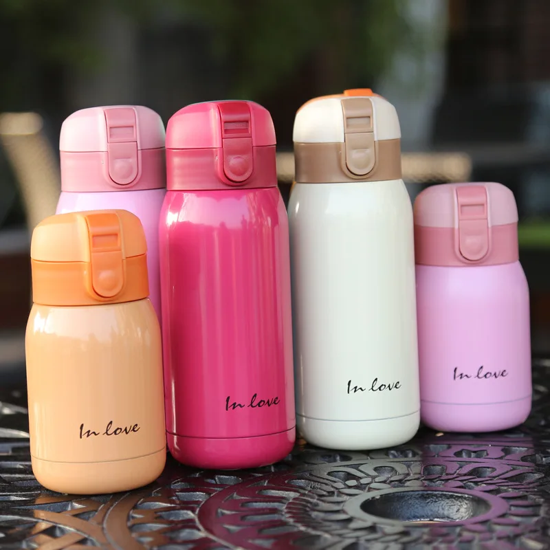 

Cute mini portable stainless steel vacuum bottle insulated hot water bottles travel cups termo acero inoxidable garrafa termica