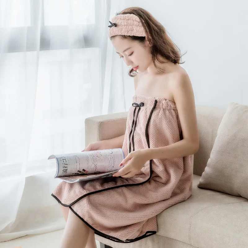 

Japan Microfiber Dry Hair Towel For Women Super Absorbent Wearable Beach Towel Soft Shower Swimming Spa Travel Bath Skirt Suit