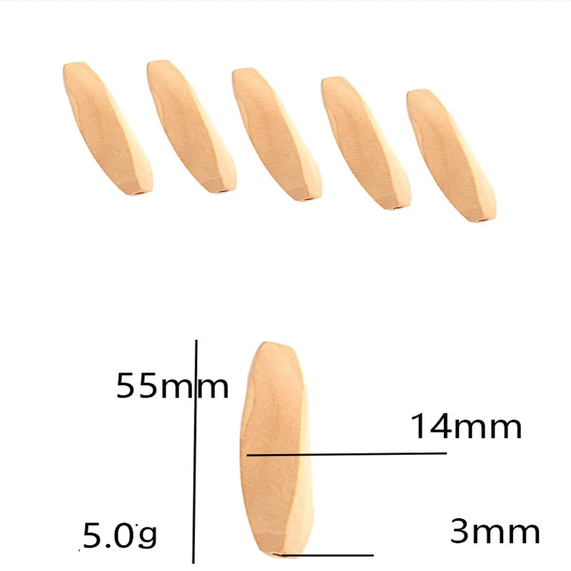Missxiang new Diy Jewelry Accessories Whemu Torsion Pearl Raw Wood string beads handmade hanging Decoration Accessories 55*14mm