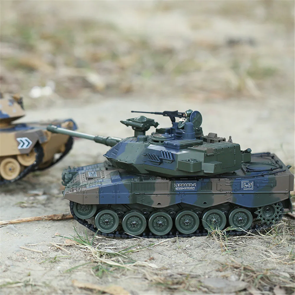 Радиоуправляемый Танк битва Немецкий тигр 2A6 T90 M1A2 реалистичное вращение Музыка Led радио смог 2,4 г дистанционное управление Танк боевые игрушки для детей