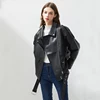 Fitaylor PU Faux Leather Jacket Women Loose Sashes Casual Biker Jackets Outwear Female Tops BF Style Black Leather Jacket Coat ► Photo 3/6