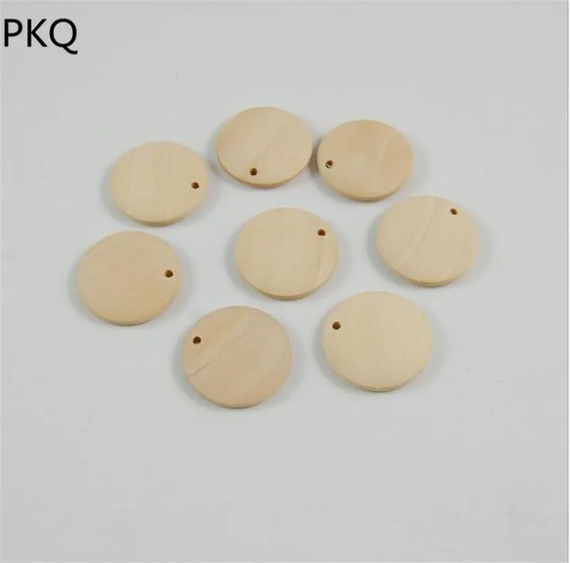 

Blank Round Wood Chip With Hole DIY Craft Scrapbooking Unfinished Wood Pieces Hanging Home Party Decor Earring Accessories
