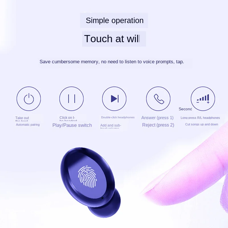 V5 0 Bluetooth Stereo Earphone Wireless IPX7 Waterproof Touch Earbuds Headset LED Display Type c Charge Case