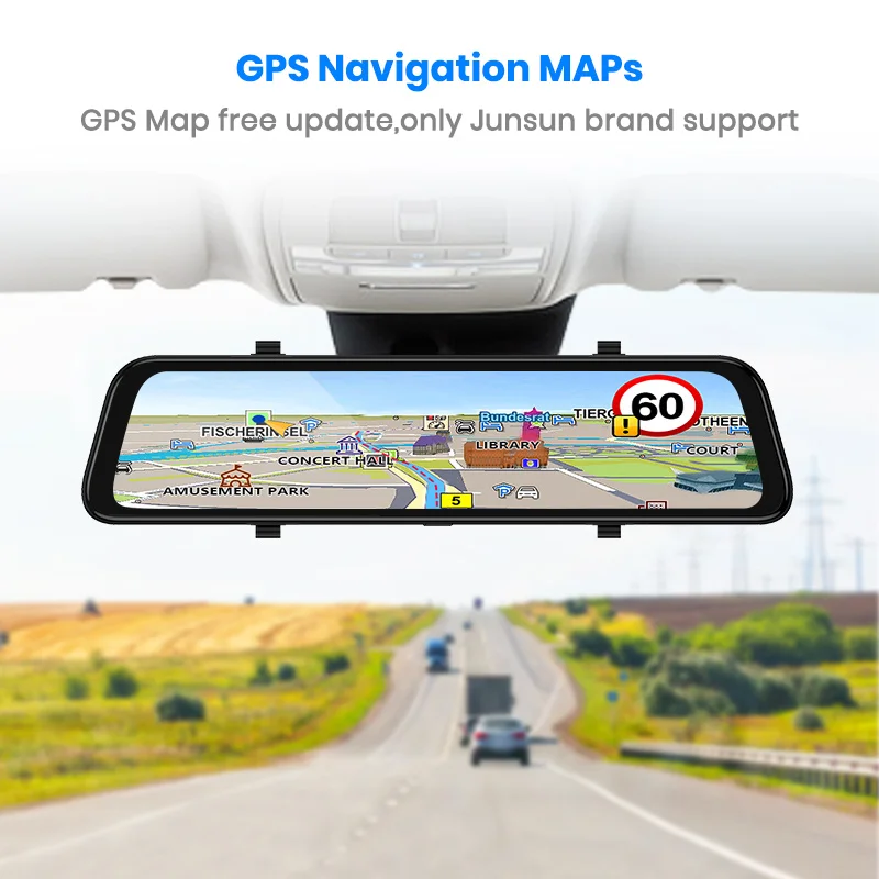 Junsun Android 8 1 2 ГБ 32 ADAS 10 в DashCam Автомобильный зеркало видеорегистратор зеркальная