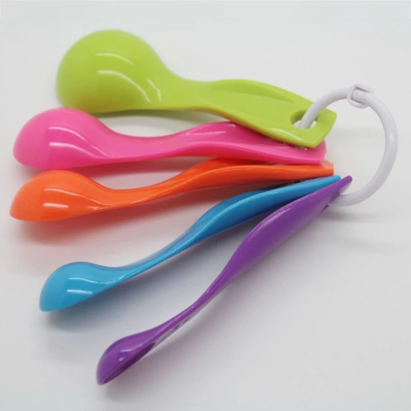 5pcs/set Measuring Spoons Colorful Plastic(1 / 2.5 / 5 / 7.5/ 15ml) Measure Spoon Super Useful Sugar Cake Baking Spoon