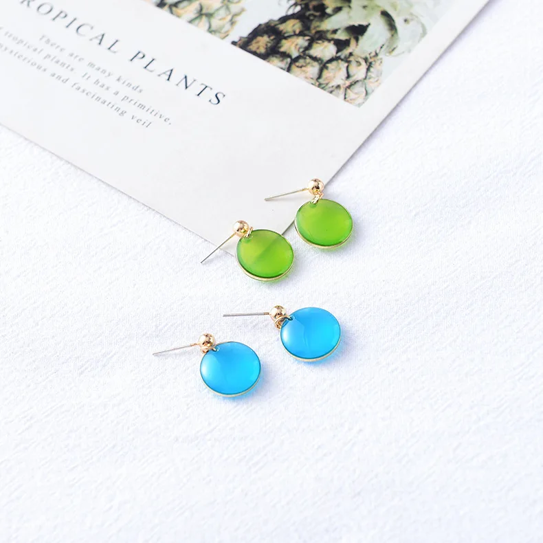

Vintage Earrings 2019 Geometric Blue Earrings For Women Girls BOHO Resin Drop Earrings Brincos Fashion Tortoise Jewelry