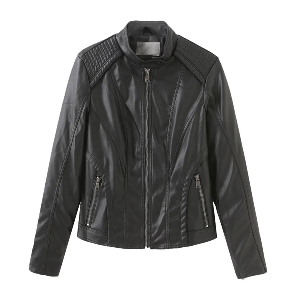 

2019 Winter & Spring Women Jacket Warm Women Short Coat Leather Jacket Parka Zipper Tops Overcoat Outwear Female outwear