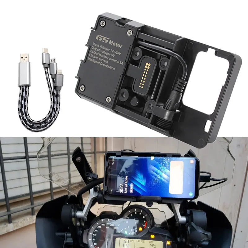 Mobile Phone Holder Motorcycle USB Charger Suitable For BMW R1200GS LC adventure 201 2015 2016 2017 S1000XR R1200RS