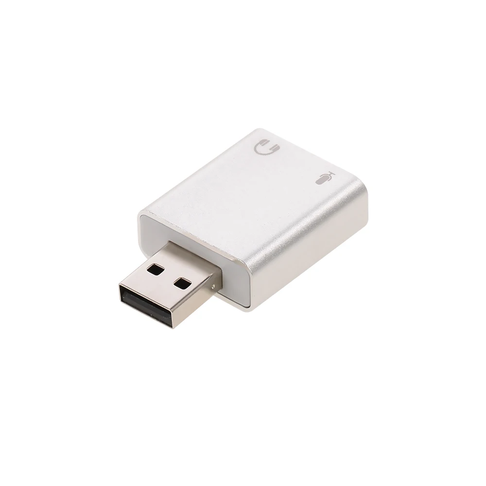Алюминиевый сплав USB внешний стерео звуковой адаптер USB Аудио Звуковая карта Виртуальный 7,1 микрофонный конвертер с 3,5 мм разъемом
