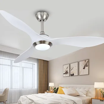 شراء 52 بوصة الحديثة البلاستيك شفرة التحكم عن بعد تردد تحويل مروحة سقف مصباح 100-240 فولت موتور نوم مع LED المشجعين أضواء