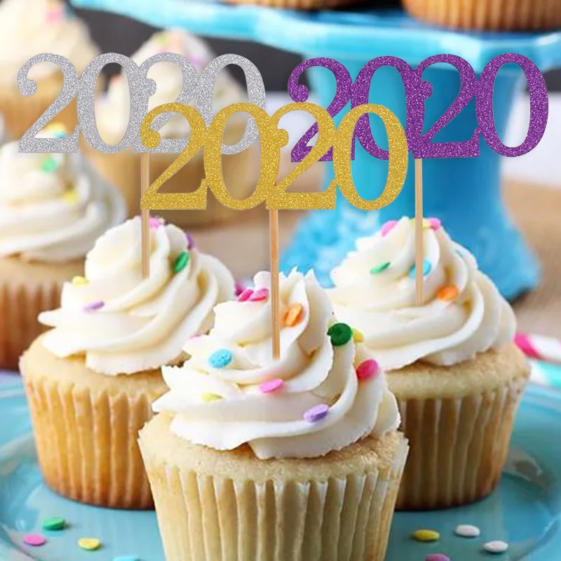 12 шт. 2020 торт фигурки жениха и невесты Новый год вечерние украшения сверкающие
