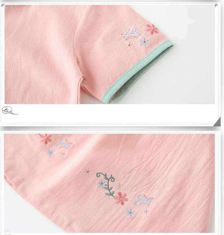 Детская летняя куртка с вышивкой; Hanfu; костюм для девочек; cheongsam; Улучшенная юбка Hanfu; детская одежда в национальном стиле для девочек