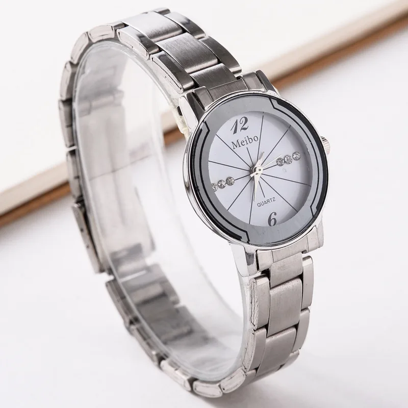 

Quartz Watch New Style Ray Steel Belt Creative Couple Watch Fashion Diamond Set COUPLE'S Watch