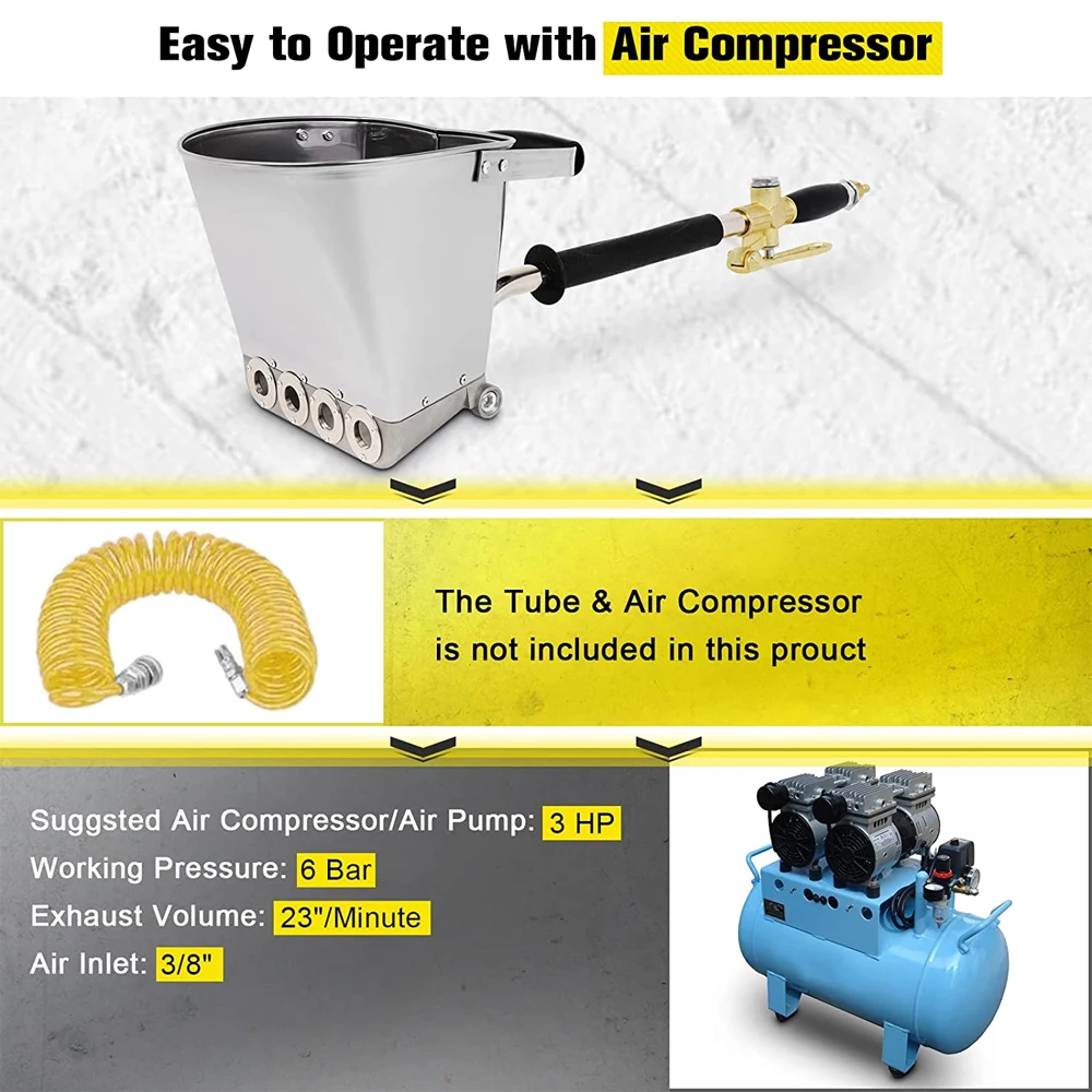 gas heat gun Fast Delivery Mortar Sprayer Wall Mortar Gun Stucco shovel Hopper Ladle Cement Spray Gun Air Stucco sprayer Plaster Hopper Gun cordless car polisher