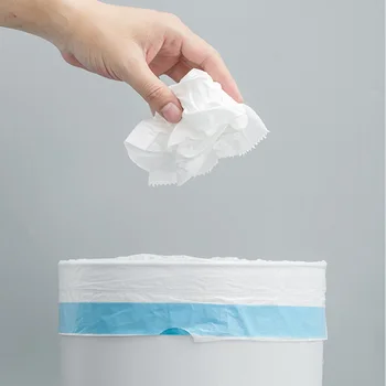 

5roll/pack Waste Travel Strong Office Hotel Drawstring Trash Bag Multifunction Bathroom With Handles Home Kitchen Thickened