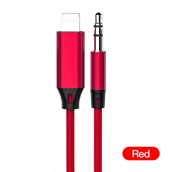 Красный ACCEZZ AUX кабель Jack 3,5 мм аудио кабель 3,5 разъемов динамик для iphone 7 8 Plus X Xr Xs Max IOS наушники аудио кабель для автомобиля - Цвет: Красный