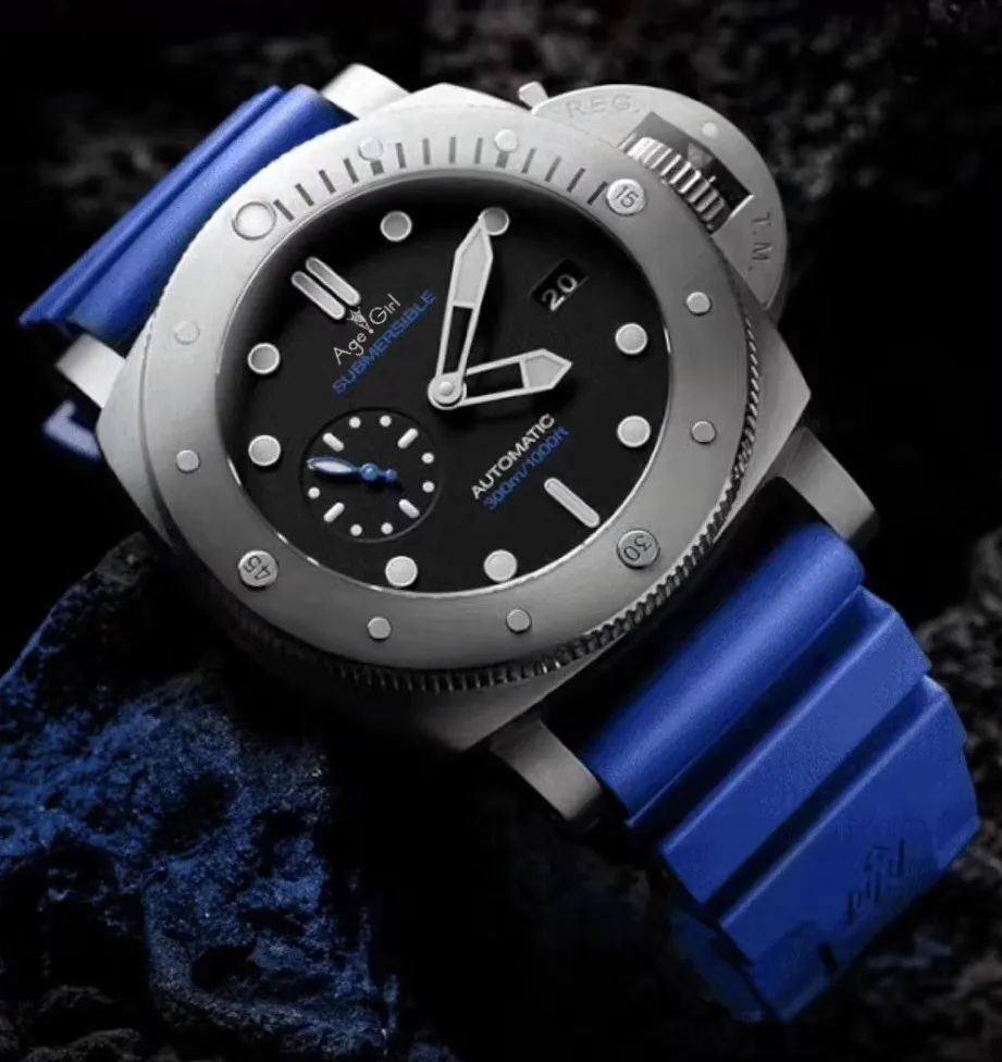 

Luxury Brand New Men Automatic Mechanical Sapphire Stainless Steel Eco Titanium Green Blue Rubber Luminous Limited Sport Watch