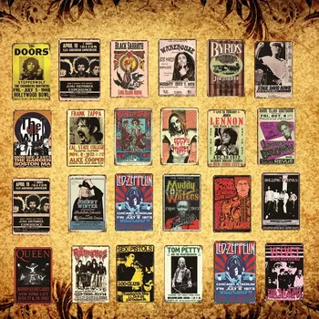 

Music Rock and Roll Vintage Metal Retro Tin Sign Wall Plaque Painting Home Pub Cafe Shop decor