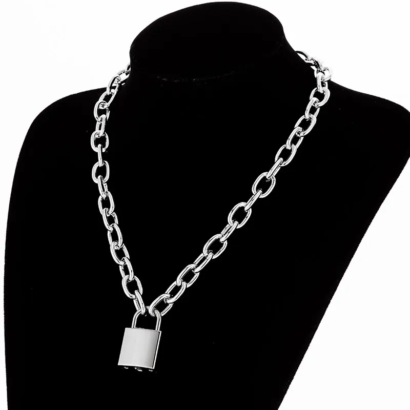 L011 Silver with Key KMVEXO многоуровневый замок цепочка Ожерелье Панк Золотой Серебряный замочек кулон ожерелье для женщин девушек модные готические вечерние ювелирные изделия - Окраска металла: L011 Silver with Key