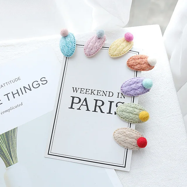 

Бутик 20 шт. модные фетровые зажимы с помпоном оливковые зажимы Мультяшные заколки для волос заколки для принцессы головной убор аксессуары для волос для девочек