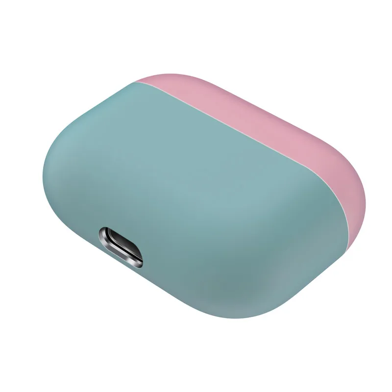 Ультратонкий силиконовый чехол для AirPods Pro 3, чехол для зарядки, защитный чехол для AirPods, разноцветный чехол для Airpods Pro, аксессуары - Цвет: Green-Pink