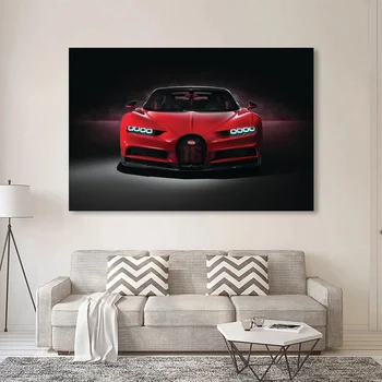 Cuadro Deportivo de decoración para el hogar, cuadro sobre lienzo para pared, carteles, Cuadros modulares, sin marco, Bugatti Chiron