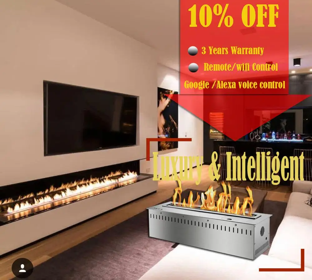 

hot sale 18 inches biofuel fireplace wall insert remote wifi control burner
