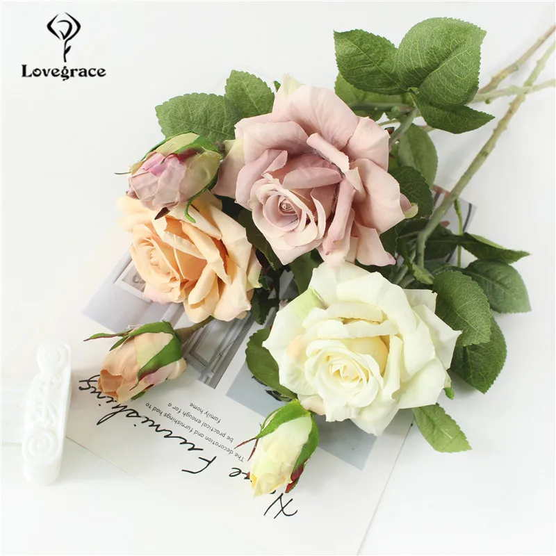 Artificial flower single rose flower branch artificial silk rose wedding scene decoration bride girlfriends bouquet wedding bouquets,artificial rose flowers