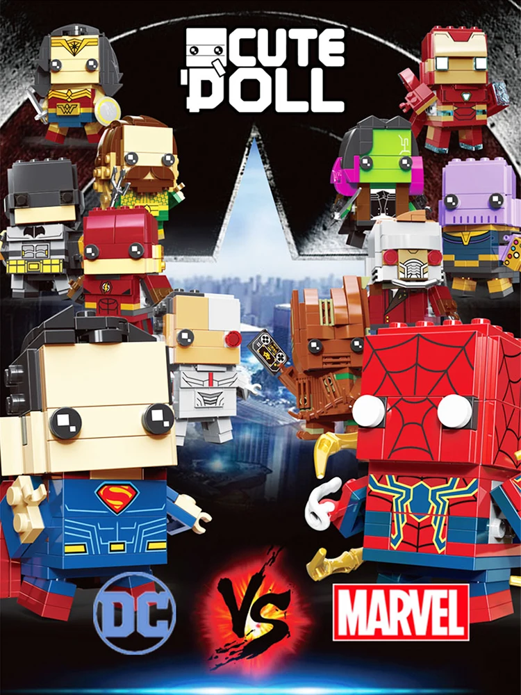 

Decool Compatible legoed Brickheadz Marvel Avengers Endgame Superman batman model building block bricks toys Christmas gift