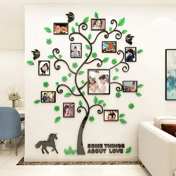 

3D Tree Acrylic Wall Stickers DIY Photo Tree Stickers Family Wall Stickers Home Decoration Mural Wall Art For Room Background