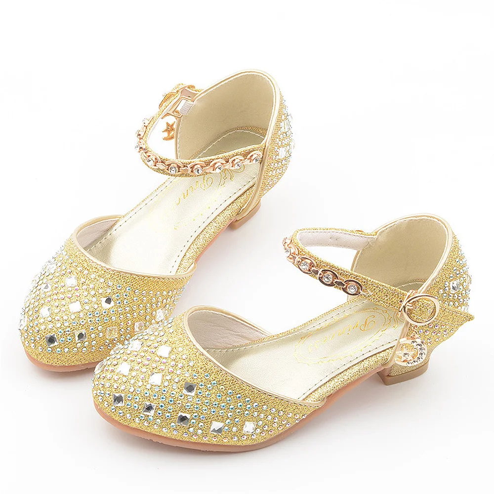 Vestidos de fiesta de noche Wedding dress party Toddler Bchaussure enfant fille little girl Bling Glitter Bowtie princess shoes
