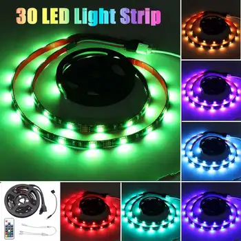

2PCS 50CM 5050 SMD 17 Keys With Remote Control LED Strip Lighting for Home Decoration V Desktop Screen BackLight Diode Tape